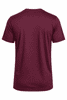 A maroon T-shirt displayed from the back, featuring a smooth fabric finish and no visible design elements.
