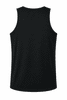 A black men's singlet featuring a plain back design and a subtle logo.