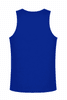 A blue men's singlet featuring a simple design and a back view with no visible branding.