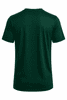 A dark green T-shirt with a classic crew neck and short sleeves, featuring a branded logo.