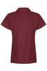A maroon polo shirt featuring short sleeves and a classic collar, with a branded logo on the front.