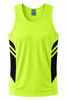 A bright yellow singlet featuring black side panels and a small logo on the neckline.