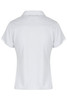 A light grey polo shirt with short sleeves and a classic collar, featuring a branded logo.