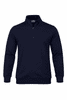 A navy 1/4 zip sweater featuring long sleeves and a ribbed hem, designed for kids. It has a small logo on the chest.