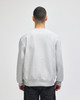 A grey Champion Reverse Weave® adult crew sweatshirt viewed from the back, featuring a simple design and a logo.