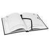 An A5 daily diary for 2026, featuring a black cover and an open layout with blank pages and a bookmark.
