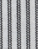 A fabric swatch featuring a tic stripe pattern in white and black. The material has a textured appearance.