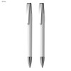 A Prestige Pen Gift Set featuring two white plastic pens with silver accents and clips.