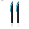Aster Signature Pen Gift Set featuring two black pens with light blue accents and a logo.