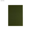 A dark green notebook with a textured cover, featuring a minimalist design and a logo on the front.