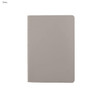A grey washable paper notebook with a smooth cover and rounded corners, featuring a logo on the front.