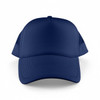 A navy blue Classic 5 Panel Trucker Mesh Cap with a solid front and mesh sides, featuring a branding logo.
