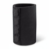 A black magnetic stubby cooler with a textured side, designed to hold drink bottles.