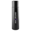A drink bottle in sleek black with a branding logo, featuring a tall, cylindrical design for 500ml capacity.