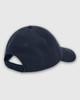 A navy blue cap featuring a adjustable strap and a logo on the side.