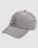 A grey baseball cap with a rounded crown and ventilation eyelets, featuring a branded logo on the front.