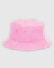 A pink American Apparel Crusher Bucket Hat featuring a round crown and a wide brim. It has two side ventilation holes.