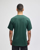 A green Champion Adult Jersey Short Sleeve T-Shirt viewed from the back, featuring short sleeves and a simple design.