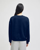 A navy crewneck sweatshirt with a relaxed fit, featuring a plain design and long sleeves.