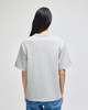 A grey Champion Adult Heritage Jersey T-Shirt viewed from the back, featuring a relaxed fit and short sleeves.