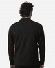 A black men's stretch fleece 1/4 zip jacket, viewed from the back, featuring a simple design and a logo.