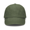 A vintage washed cap in olive green with a curved brim and a logo on the front.