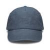 A vintage washed cap in a deep navy blue, featuring a curved brim and a stitched detail. It has a logo on the front.