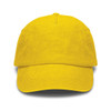 A yellow vintage washed cap with a rounded crown and a curved brim. It features a logo on the front.
