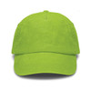 A green vintage washed cap with a curved brim and a logo on the front.