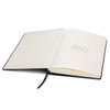 An open A4 diary with a black cover and blank pages, featuring the year "2027" printed on the inside.