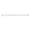 A carpenter's pencil in white with a sharpened graphite tip, featuring a simple design and a branding logo.