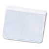 A clear reusable pouch with a white sealing mechanism, ideal for storage or organisation.