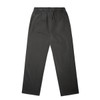 A pair of faded cuffless track pants in dark grey, featuring an elastic waistband and a minimal design.