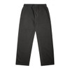 Cuffless track pants in a faded dark grey colour with an elastic waistband and pockets. Features a logo.