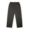 Cuffless track pants in dark grey with a back pocket and an elastic waistband. Features branding on the fabric.