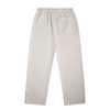 Faded cuffless track pants in a light beige colour, featuring an elastic waistband and a back pocket.