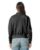 A black women's full-zip jacket made of French terry fabric, featuring a logo.