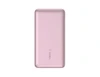 A pink Belkin BoostCharge 10K 15W power bank with a smooth finish and a branding logo.