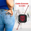 A retractable 60W fast charging and data cable set in a black casing, with a red accent, extending to 1.0m.