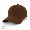 A brown heavy brushed cotton cap with a curved brim and a logo on the front.