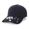A black cap featuring an Australian flag and stars, with a logo on the front.