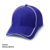 A royal blue cap with white accents and a logo, designed for headwear.