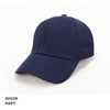 A navy cap with a curved brim and an attached logo, designed as a casual headwear option.