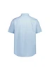 A light blue short sleeve shirt with a classic fit, featuring a collar and a back yoke design.
