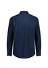 A classic fit long sleeve shirt in navy blue, featuring a back view with buttoned cuffs and a collar.