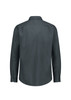 A long sleeve shirt in dark grey with a classic fit, featuring a button-down collar and cuffs. Has branding.