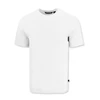 A white short-sleeved tee featuring a logo on the side. Simple and classic design.