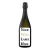 A drink bottle of sparkling Chardonnay Pinot Noir, featuring a black and white label. The bottle has a cork and foil closure.