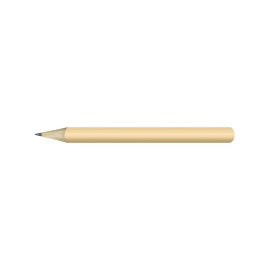 A HB Mini Pencil featuring a simple beige body and a graphite tip.