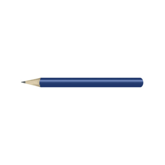 A HB Mini Pencil with a blue casing and a sharpened grey lead tip.